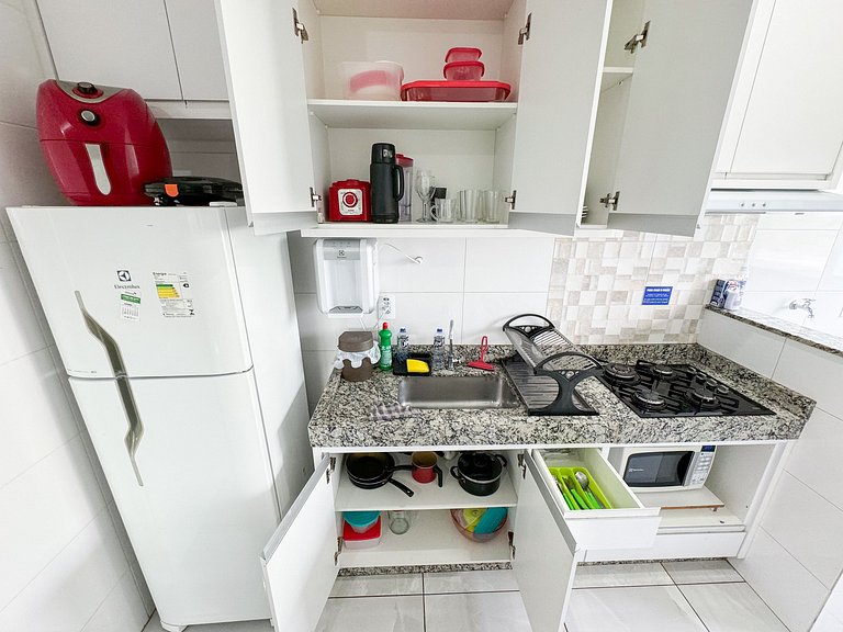 207- Apto de 2/4 com Ar e Garagem para 6 Hóspedes